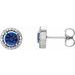 14K White Natural Blue Sapphire & 1/10 CTW Natural Diamond Earrings