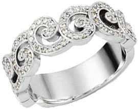 14K White 1/2 CTW Diamond Anniversary Band
