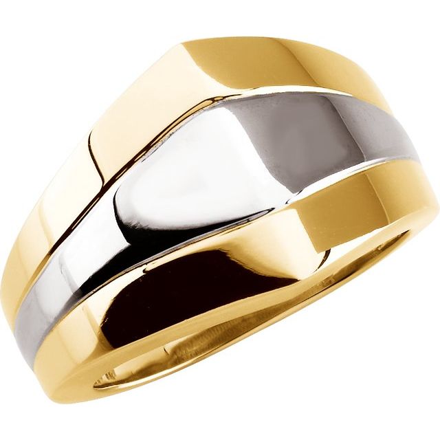 10K Yellow/White Fashion Ring