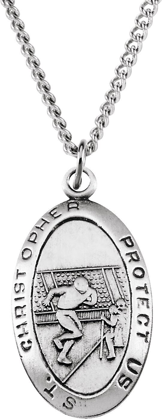 St. Christopher Football Medal 24.5 x 15.5mm Ref 129188