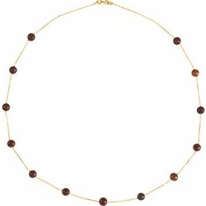 14K Yellow Freshwater Cultured Dyed Chocolate Pearl 18" Necklace