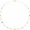 14K Yellow Freshwater Cultured Pearl and Multi Gemstone Station 18 inch Necklace Ref. 129184