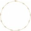 14K Yellow Freshwater Cultured Pearl and Bead Station 18 inch Necklace Ref. 241972