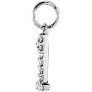 14K White .05 CTW Natural Diamond Numeral 1 Charm