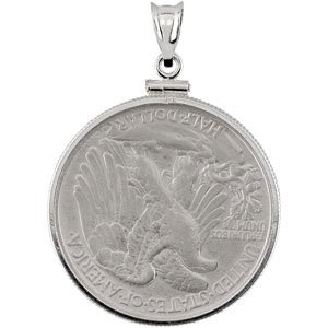 Sterling Silver Walking Liberty 1/2 Dollar Coin Pendant