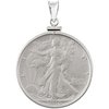 Sterling Silver Walking Liberty .50 Dollar Coin Pendant Ref. 3023128