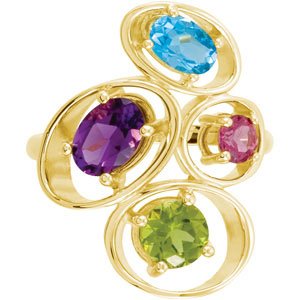 Natural Multi-Gemstone Ring view 3
