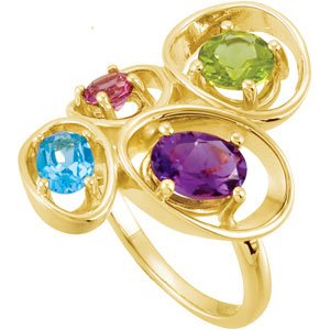 Natural Multi-Gemstone Ring view 5