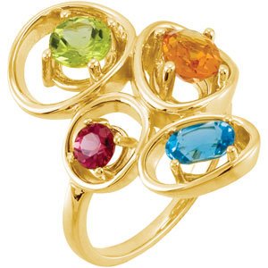 14K Yellow Multi Gemstone Ring Ref 2899724