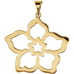 14K Yellow 24.32x23.64 mm Forget Me Not Pendant Ref. 2958893