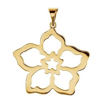 14K Yellow 24.32x23.64 mm Forget Me Not Pendant Ref. 2958893