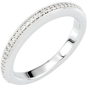 14k White 1/5 Ctw Natural Diamond Band