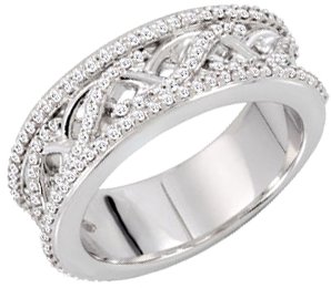 14K White 1/2 CTW Natural Diamond Anniversary Band