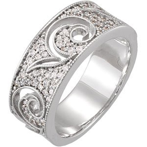 14K White 3/8 CTW Diamond Anniversary Band