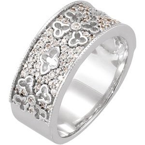 14K White 3/8 CTW Diamond Etruscan Anniversary Band