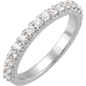 14K White 1/2 CTW Diamond Band