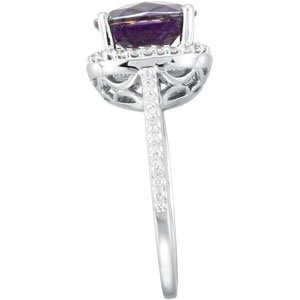 Natural Amethyst & 1/4 CTW Natural Diamond Ring view 4