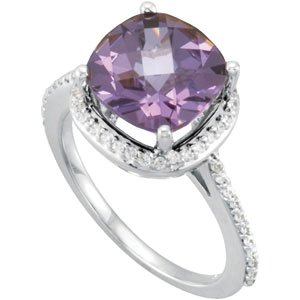 Natural Amethyst & 1/4 CTW Natural Diamond Ring view 5