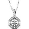 Sterling Silver .04 CTW Diamond 18 inch Necklace Ref. 3029085