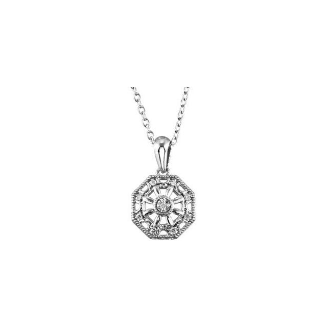 Sterling Silver .04 CTW Natural Diamond 18