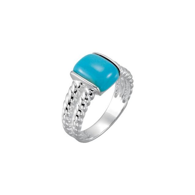 Sterling Silver Chinese Turquoise Ring Size 7