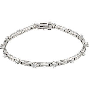 14K White 1 1/3 CTW Natural Diamond Line 7 1/4" Bracelet