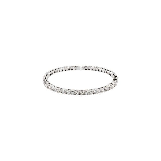 14K White 3 1/3 CTW Diamond Bangle Bracelet   
