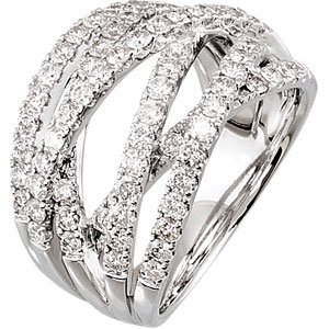 14K White 1 1/2 CTW Natural Diamond Ring