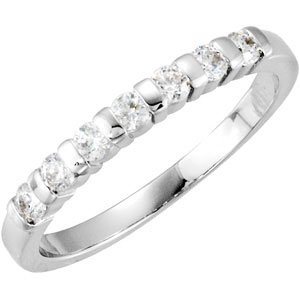 14K White 1/4 CTW Natural Diamond Anniversary Ring