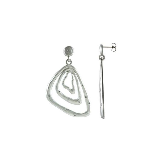 Sterling Silver & 14K White 3/8 CTW Natural Diamond Earrings