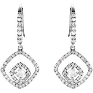 14K White 3/4 CTW Diamond Earrings