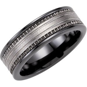 Ceramic Couture® & Tungsten 8 mm Band Size 7  