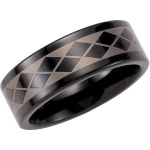Tungsten 8.3 mm Band with Black Immerse Plating Size 11