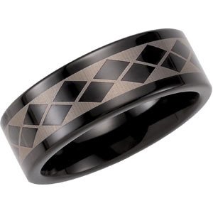 Tungsten 8.3 mm Band with Black Immerse Plating Size 10.5