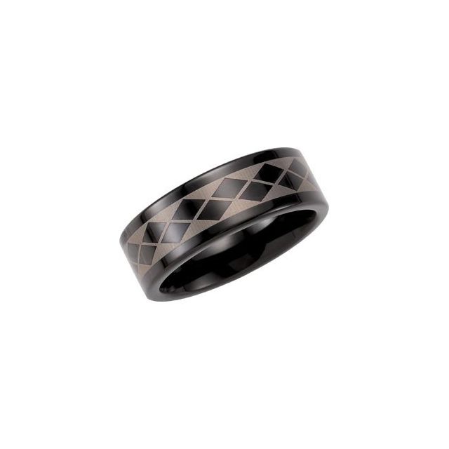 Tungsten 8.3 mm Band with Black Immerse Plating Size 12