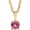 14K Yellow 3 mm Natural Pink Tourmaline Youth Solitaire 14