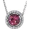 14K White Pink Tourmaline and .06 CTW Diamond 16 inch Necklace Ref 10467293