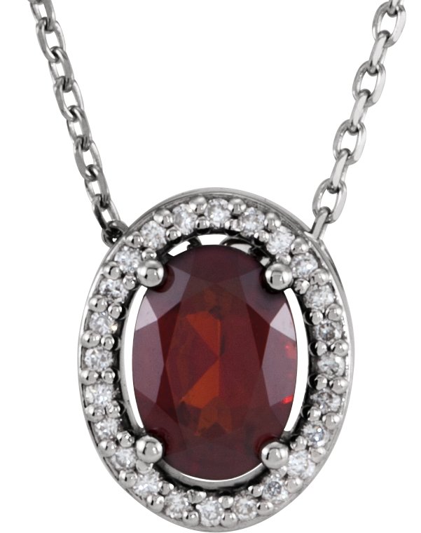 Gemstone & Diamond Halo-Styled Necklace or Slide Pendant Mounting