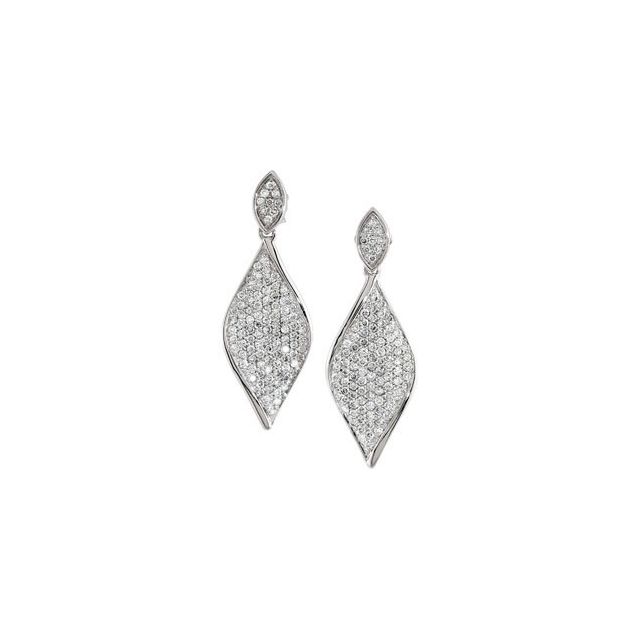 14K White 1 1/5 CTW Natural Diamond Earrings