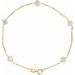14K Yellow Cultured White Freshwater Pearl  5-Station 7