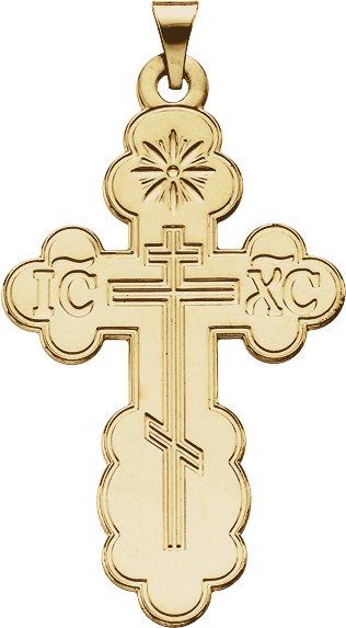 14K Yellow 19x13 mm Orthodox Cross Pendant Ref. 201351