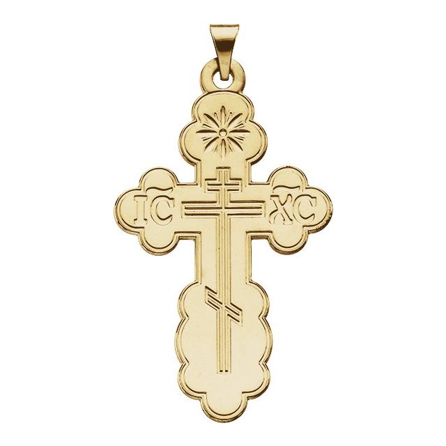 14K Yellow 26x17 mm Orthodox Cross Pendant