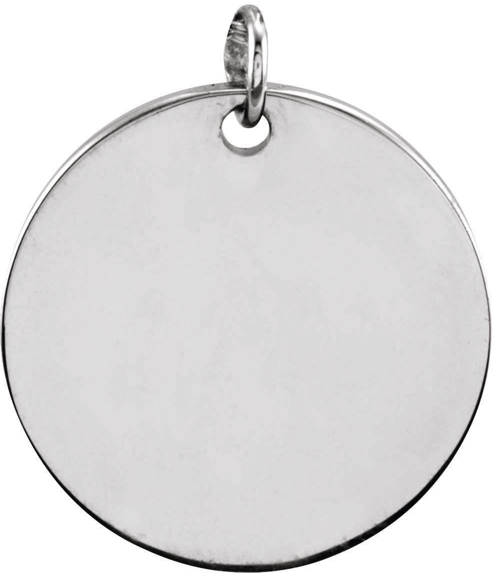 14K White 9.5 mm Round Disc Pendant Ref. 14739264