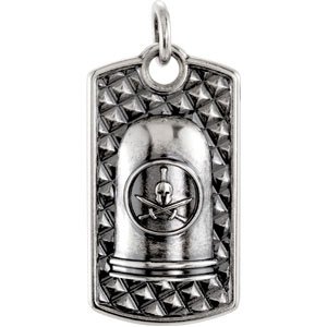 Sterling Silver Guardian Dog Tag Pendant