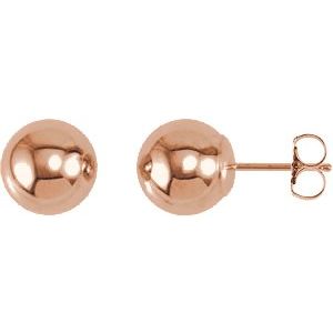 14K Rose 8 mm Ball Earrings