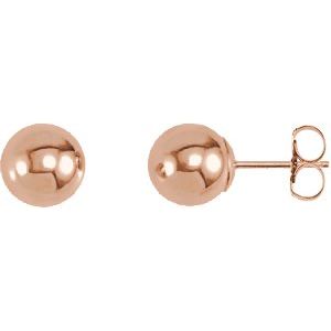14K Rose 7 mm Ball Earrings | Stuller