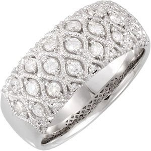 14K White 1/2 CTW Natural Diamond Ring