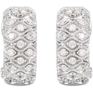 14K White 3/4 CTW Natural Diamond Earrings