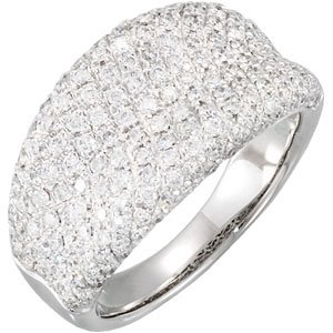 14K White 1 1/5 CTW Natural Diamond Pavé Ring