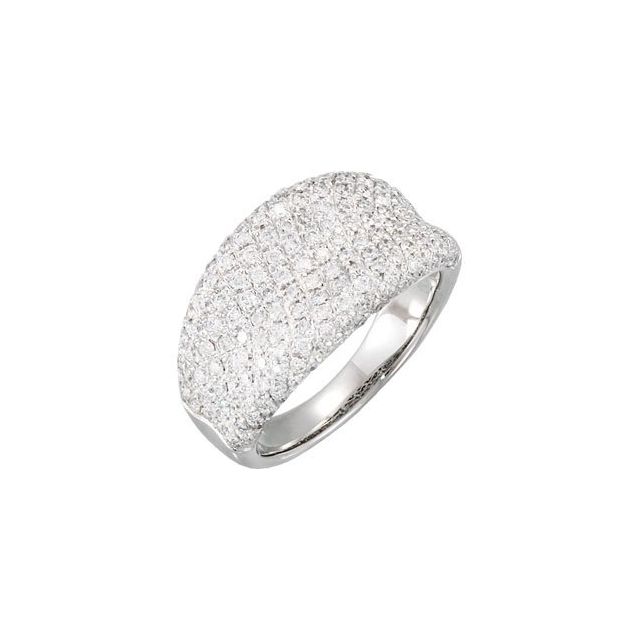 14K White 1 1/5 CTW Diamond Pavé Ring